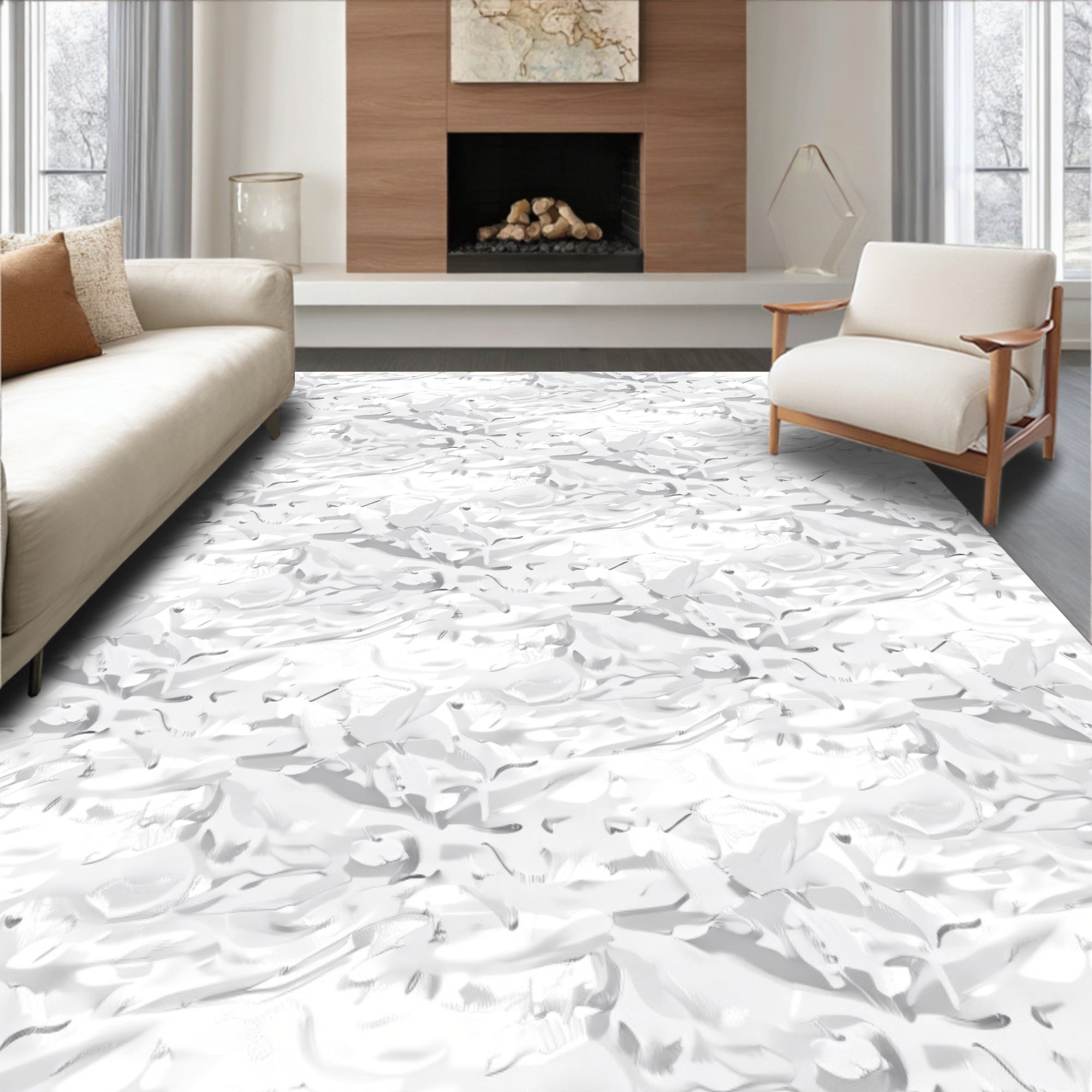 Textured Abstract Art Pattern Rug