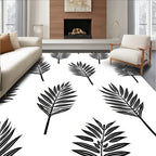 Tropical Leaf Outline Pattern Rug