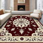 Ornate Floral Medallion Crimson Rug