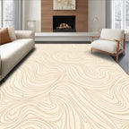 Abstract Swirl Pattern Beige Rug