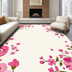 Pink Floral Garden Motif Rug