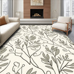 Elegant Natural Leaf Vine Pattern Rug