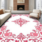 Crimson Floral Medallion Arrangement Rug