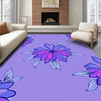 Floral Bloom Pattern With Purple Hues Rug