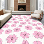 Delicate Pink Floral Pattern Rug