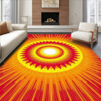 Radiant Sunburst Geometric Design Rug
