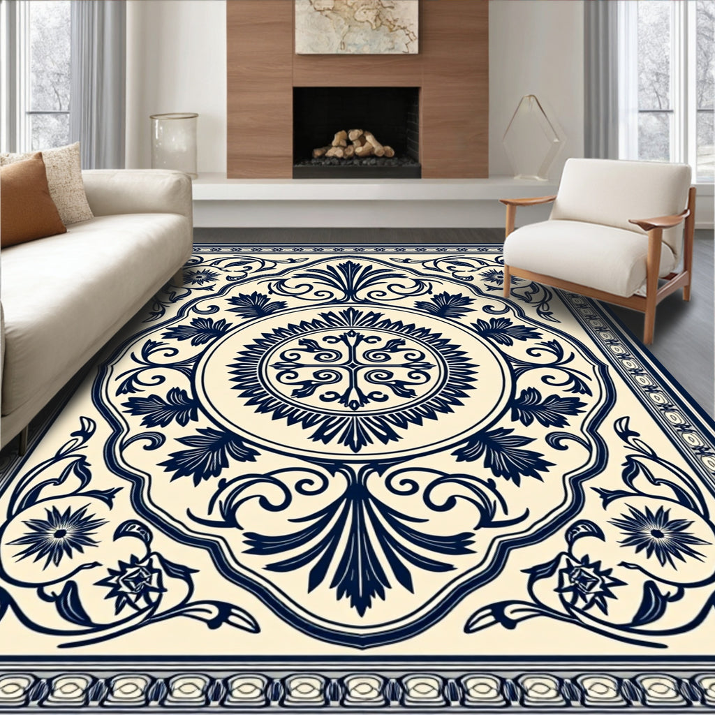 Traditional Floral Mandala Pattern Rug