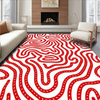 Bold Red Rope Maze Rug
