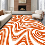 Orange Swirl Abstract Design Rug