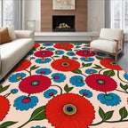 Retro Floral Bold Bloom Design Rug