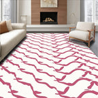 Pink Wavy Strokes Pattern Rug