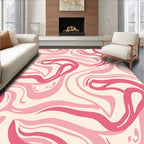 Pink Swirling Abstract Pattern Rug