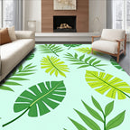 Green Leaf Pattern With 2 Tones Rug