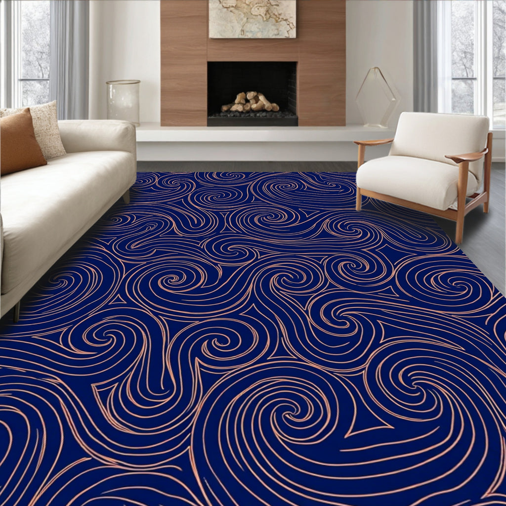 Swirling Lines Abstract Vintage Rug