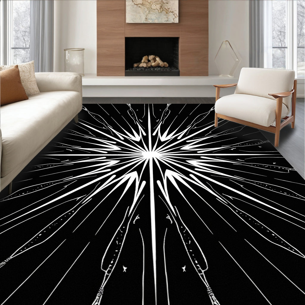 Starburst Radial Abstract Pattern Rug