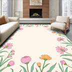 Pastel Floral Meadow Design Rug