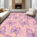 Pretty Pink Butterfly Pattern Rug