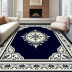 Intricate Floral Motif Bordered Rug