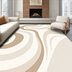 Beige Swirl Pattern Design Rug