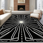 Sunburst Geometric Abstract Design Rug