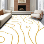 Elegant Gold Swirl Organic Pattern Rug