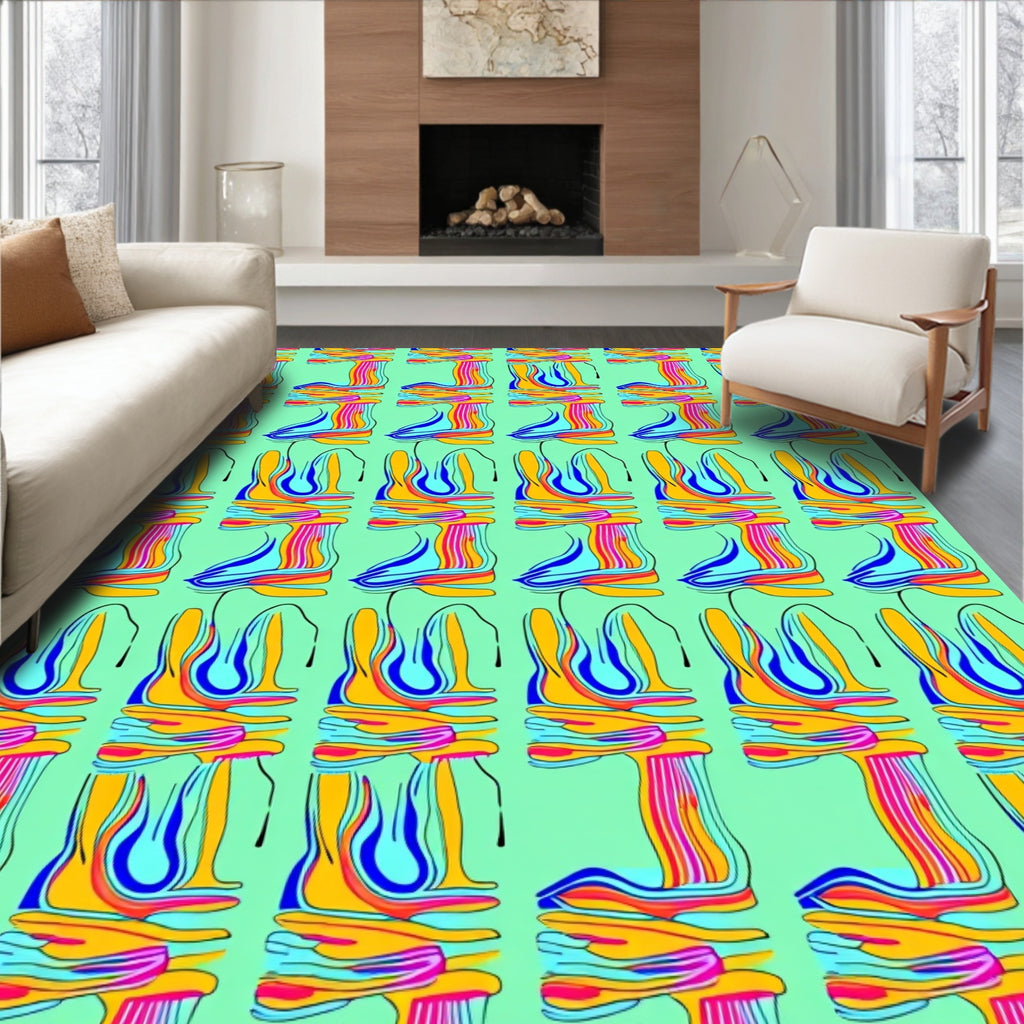 Bold Abstract Colorful Pattern Design Rug