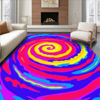 Vibrant Swirl Patterned Abstract Rug