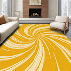 Golden Swirl Abstract Pattern Rug