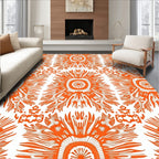 Vibrant Sunburst Style Pattern Rug