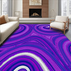 Vibrant Purple Swirls Triangles Pattern Rug