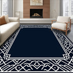 Geometric Art Deco Border Design Rug