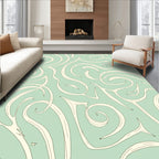 Flowing Swirls With Stars Pattern Rug