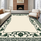 Ornate Floral Vines Border Design Rug