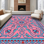 Pink Floral Swirl Design Rug