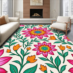 Vibrant Floral Vine Pattern Rug