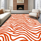 Bold Red Wavy Lines Rug
