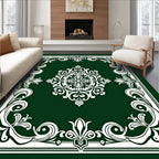 Ornate Cream Floral Swirl Frame Rug