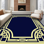 Geometric Art Deco Style Border Design Rug