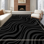 Dark Tonal Wavy Stripe Design Rug