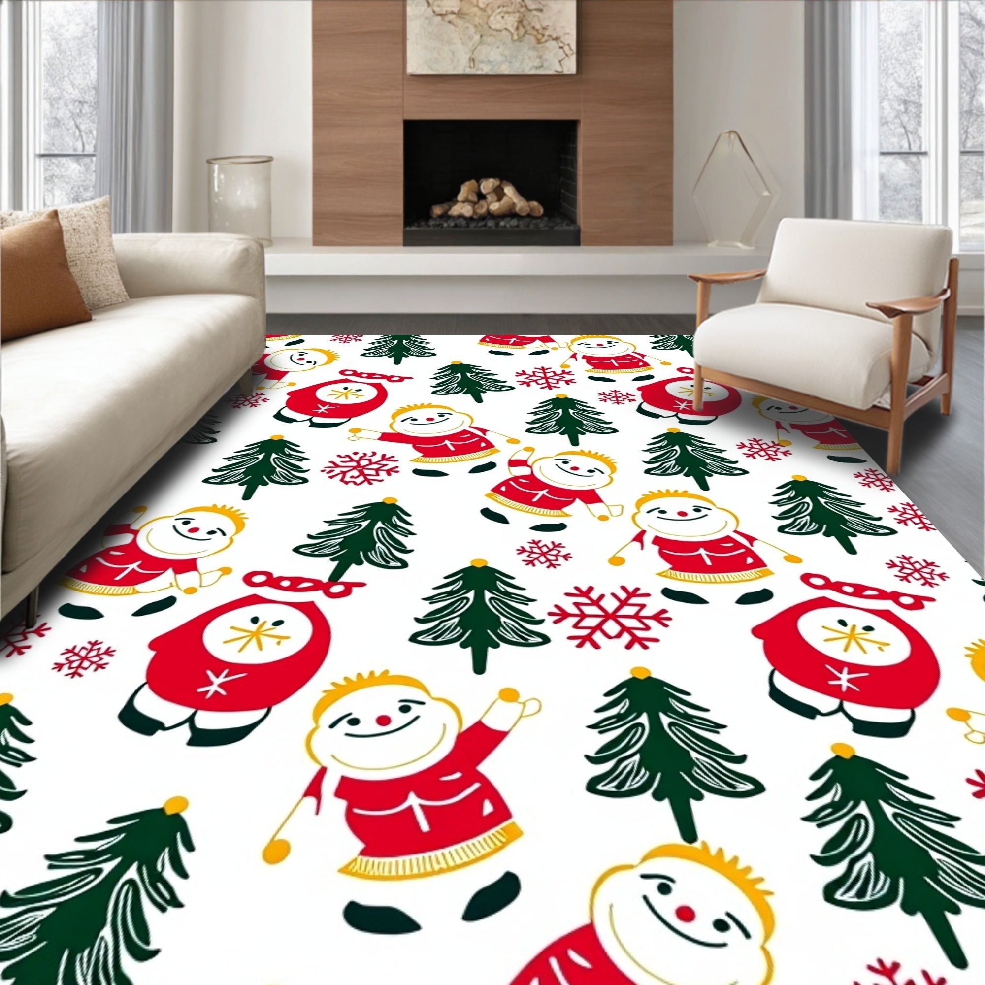 Whimsical Christmas Style Pattern Rug