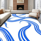 Azure Flowing Stripe Design Rug