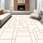 Geometric Pattern With Gold Lines Rug
