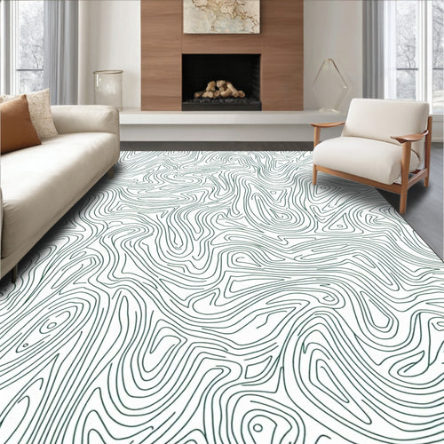 Abstract Contour Map Pattern Rug