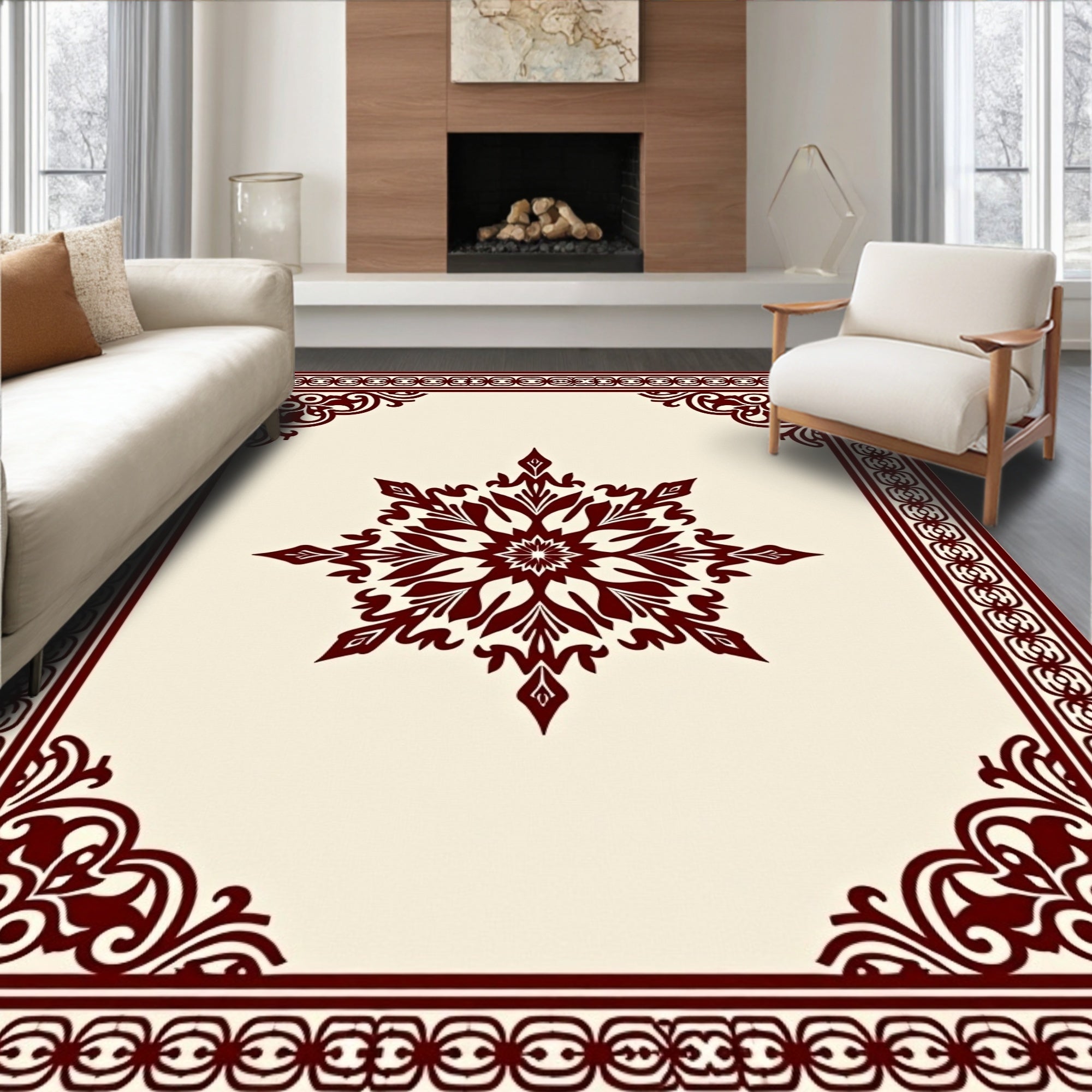 Ornate Starburst Patterned Rug