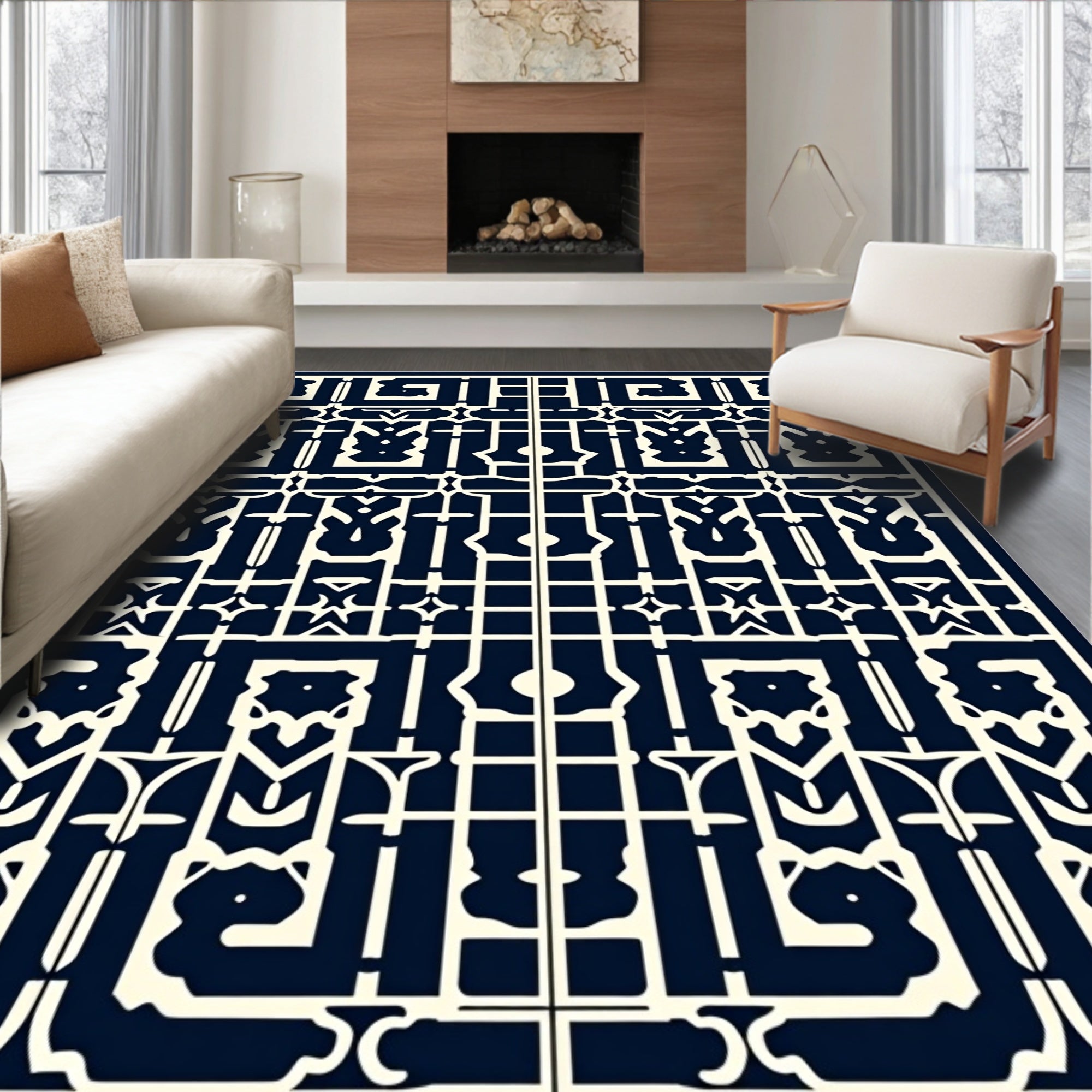 Intricate Graphic Pattern Design Rug
