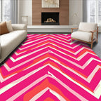 Vibrant Pink Chevron Abstract Rug