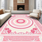 Pink Floral Mandala Pattern Design Rug