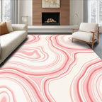 Coral Pink Swirl Woodgrain Pattern Rug