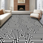 Striped Maze Pattern Design Rug