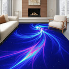 Electric Blue Pink Swirls Rug